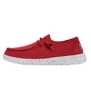 Hey Dude Wendy Slub Canvas Red Women's Slip On Canvas Relaxed Fit Shoes