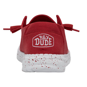 Hey Dude Wendy Slub Canvas Red Women's Slip On Canvas Relaxed Fit Shoes