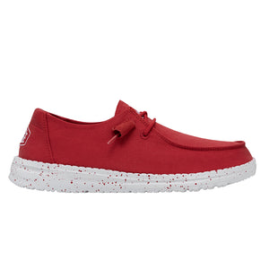 Hey Dude Wendy Slub Canvas Red Women's Slip On Canvas Relaxed Fit Shoes