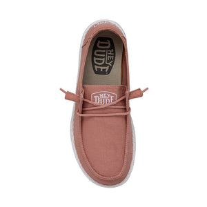 Hey Dude Wendy Slub Canvas Terracotta Women's Slip On Canvas Relaxed Fit Shoes