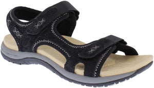 Free Spirit Frisco Black Women's Casual Touch Fastening Sandals