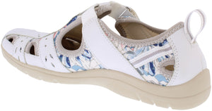 Free Spirit Cleveland White Multi Womens Casual Touch Fastening Suede Shoes