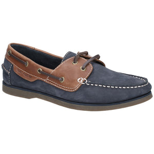 Hush Puppies Henry Blue Tan Mens Casual Comfort Slip On Leather Shoes