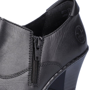 Rieker 57173-02 Black Womens Casual Comfort Heeled Ankle Boots