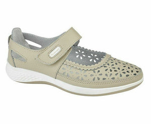 Boulevard L9552BE Stone Womens Wide Fitting EEE Casual Comfy Shoes Leather