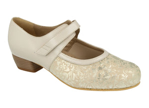 DB EasyB 58059H Mosiac Beige (2V) Womens Comfort Wide Fit Heels