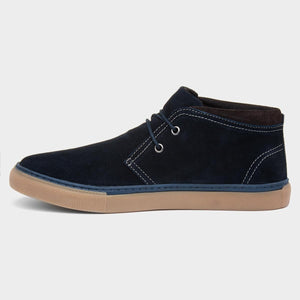 Catesby 44855D Navy Mens Casual Comfort Suede Lace Up Ankle Boots