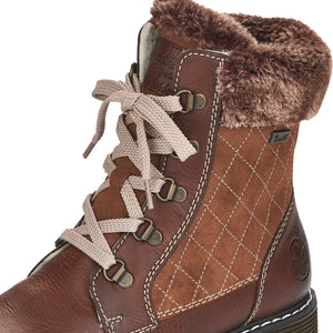 Rieker 70025-24 Brown Womens Casual Comfort Zip Up Ankle Boots