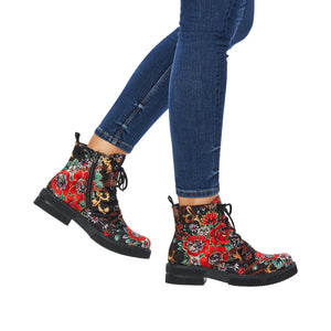 Rieker 72010-90 Black Floral Multi Womens Casual Comfort Zip/Lace Up Ankle Boots