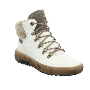 Josef Seibel Maren 17 Weiss-Kombi White Womens Lightweight Casual Comfort Leather Lace Up Boots