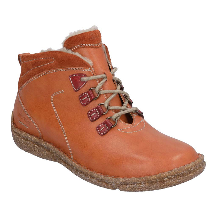 Josef Seibel Neele 57 Orange-Kombi Womens Casual Comfort Leather Lace Up Boots