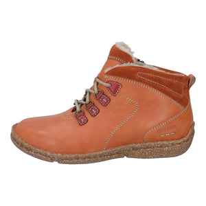 Josef Seibel Neele 57 Orange-Kombi Womens Casual Comfort Leather Lace Up Boots