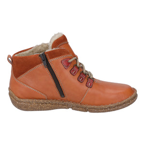 Josef Seibel Neele 57 Orange-Kombi Womens Casual Comfort Leather Lace Up Boots