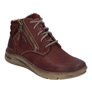 Josef Seibel Conny 52 Bordeaux Womens Lightweight Casual Comfort Leather Lace Up Boots