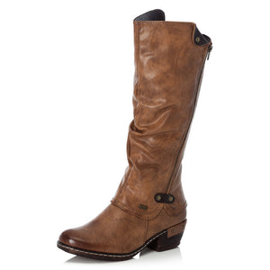 Rieker 93655-26 Brown Women's Zip Up Warm Fleece Lining Boots