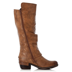 Rieker 93655-26 Brown Women's Zip Up Warm Fleece Lining Boots