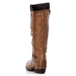 Rieker 93655-26 Brown Women's Zip Up Warm Fleece Lining Boots
