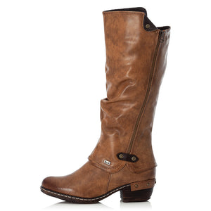 Rieker 93655-26 Brown Women's Zip Up Warm Fleece Lining Boots