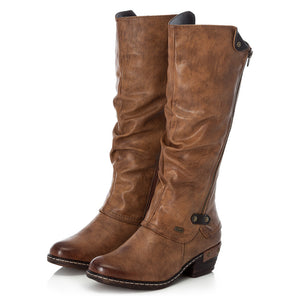 Rieker 93655-26 Brown Women's Zip Up Warm Fleece Lining Boots