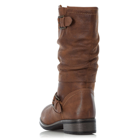 Rieker 98860-22 Brown Womens Casual Comfort Zip Up Calf Boots