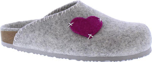 Adesso Bexly Grey Heart Slipper Womens Comfort Slippers