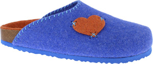Adesso Bexly Blue Heart Slipper Womens Comfort Slippers