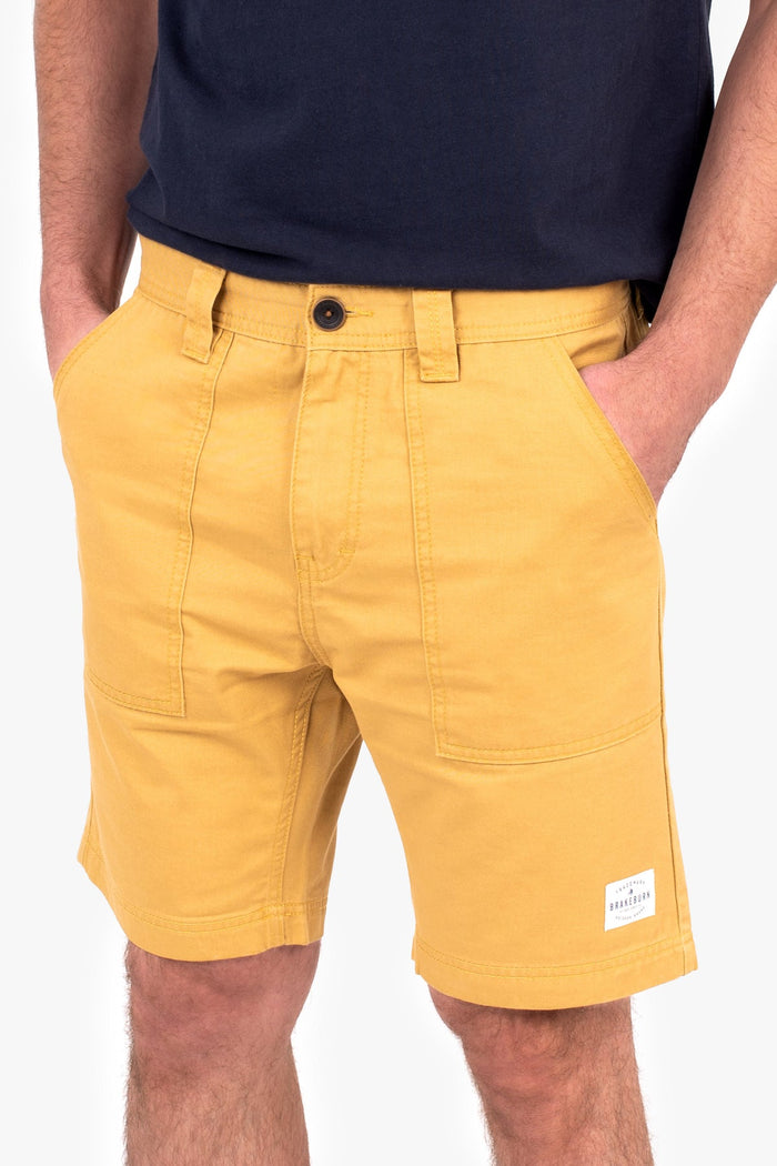 Brakeburn Drawstring Yellow Utility Shorts