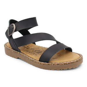 Blowfish Cara BF9291 Black Dyecut Womens Vegan Casual Comfort Open Toe Sandals