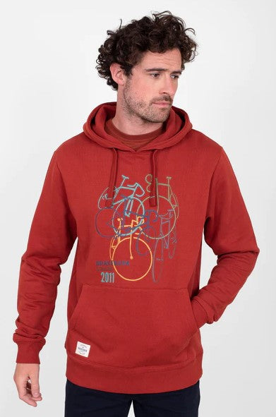 Brakeburn Mens Red Bikes Hoodie