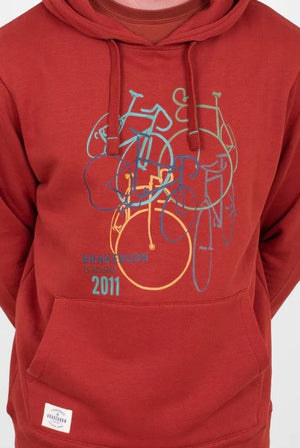 Brakeburn Mens Red Bikes Hoodie