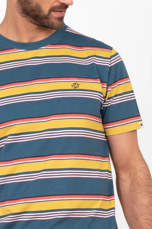 Brakeburn Mens Blue Stripe Tee