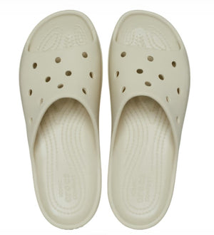 Crocs Classic Platform Bone Multi Casual Slider Slip On Sandal Lightweight Beach