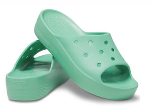 Crocs Classic Platform Jadestone Casual Slider Slip On Sandal Lightweight Beach