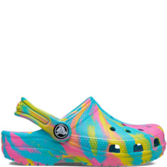 Crocs Classic Marbled Digital Aqua/Multi Clog Kids Boys Girls Casual Comfy Slip On