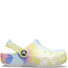 Crocs Classic Tie-Dye White/Multi Graphic Clog  Kids Boys Girls Casual Comfy Slip On