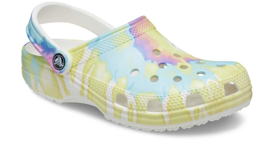 Crocs Classic Tie Dye Whi/Multi Clog Casual Slip On Shoes Lightweight Beach