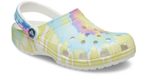 Crocs Classic Tie Dye Whi/Multi Clog Casual Slip On Shoes Lightweight Beach