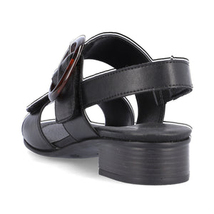 Remonte D0P53-00 Black Womens Casual Comfort Touch Fastening Straps Buckle Detail Sandals