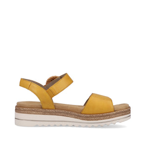 Remonte D0Q52-68 Yellow Womens Casual Comfort Touch Fastening with Buckle Detail Sandals