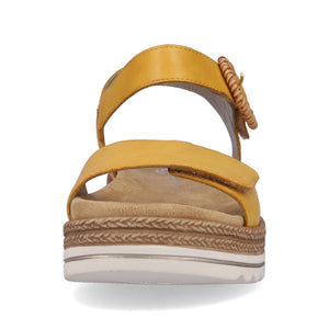 Remonte D0Q52-68 Yellow Womens Casual Comfort Touch Fastening with Buckle Detail Sandals