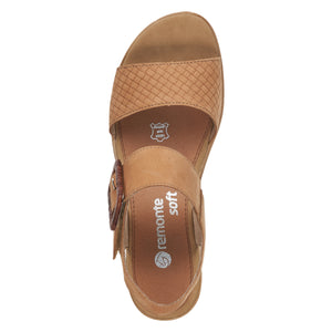 Remonte D6453-60 Beige Womens Casual Comfort Touch Fastening Wedge Sandals