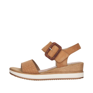 Remonte D6453-60 Beige Womens Casual Comfort Touch Fastening Wedge Sandals