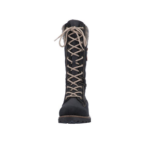 Remonte D7477-02 Black Womens Casual Comfort Stylish Lace Up Calf Boots