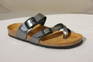 Plakton 181032 Savannah Plomo Pewter Womens Casual Comfort Leather Sandals
