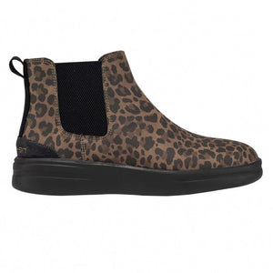 Dude Vic Leopard Brown Women's Recycled Leather Slip On Boots
