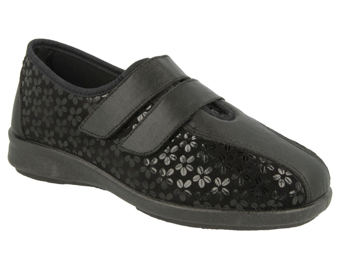 EasyB 72875A Azalea 2V Womens Black Casual Comfort Stretch Shoes