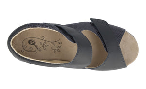 Easy B 70218N Navy Snake Bliss 2 Women's Touch Fastening Shoes 2V Fitting