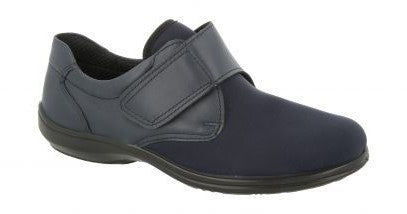 EasyB 10004N Jill Navy Stretch Womens Casual Comfort (EE-4E) Shoes