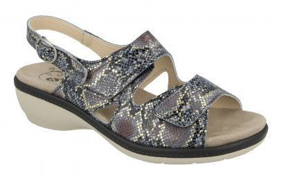EasyB 78785N Birkin Navy Reptile (2V) Womens Casual Comfort Leather Sandals