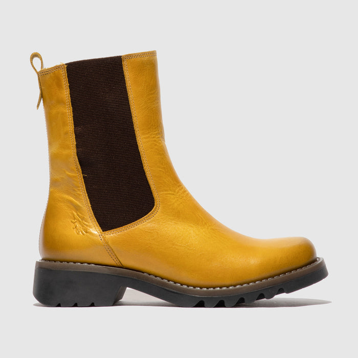 Hop ind indarbejde Resistente Fly London Rein795FLY Rug Mustard Womens Leather Chunky Chelsea Boot – The  Shoe Centre